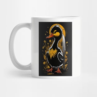 Black Goose with a knife Mug